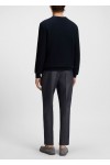 Cotton sweater with mixed structures