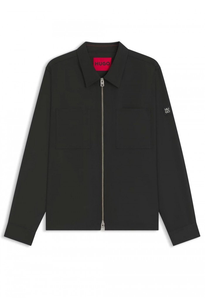 Oversize-fit shirt in water-repellent canvas