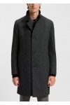 Regular-fit coat in wool-blend twill