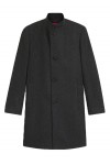 Regular-fit coat in wool-blend twill