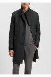 Regular-fit coat in wool-blend twill