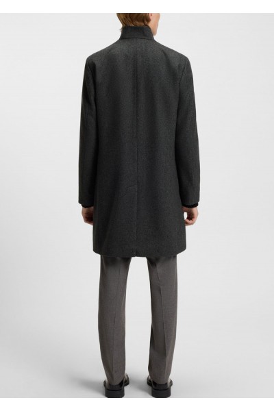 Regular-fit coat in wool-blend twill Regular-fit coat in wool-blend twill