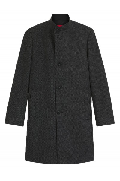 Regular-fit coat in wool-blend twill