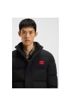 Water-repellent padded jacket with logo patch