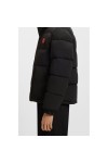 Water-repellent padded jacket with logo patch