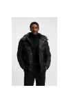 Water-repellent jacket with monogram jacquard