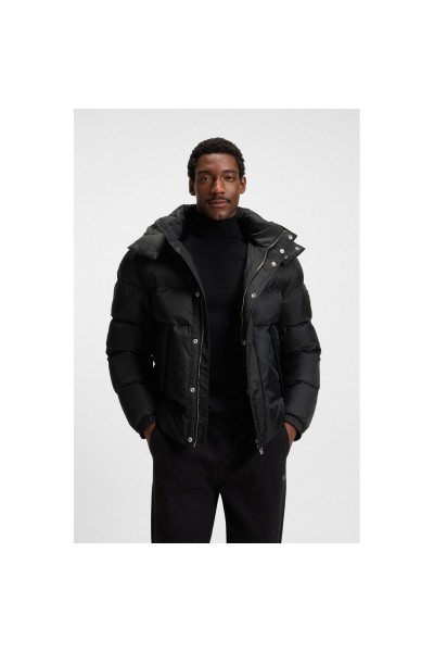 Water-repellent jacket with monogram jacquard