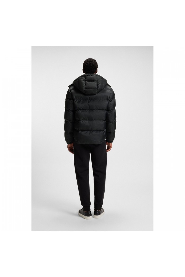 Water-repellent jacket with monogram jacquard