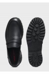 Leather loafers with lug outsole