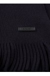 Knitted scarf in virgin wool with logo detail