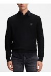 Cotton-piqué sweater with logo patch Cotton-piqué sweater with logo patch