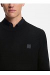 Cotton-piqué sweater with logo patch Cotton-piqué sweater with logo patch