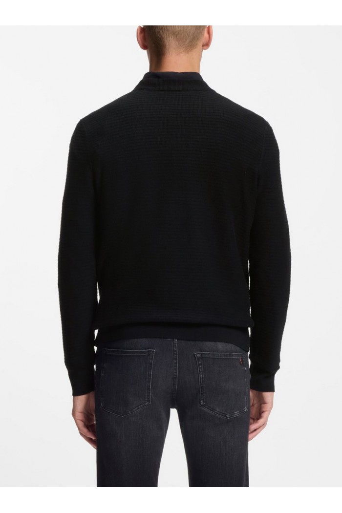 Cotton-piqué sweater with logo patch Cotton-piqué sweater with logo patch