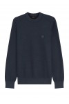 Cotton-piqué sweater with logo patch