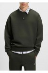 Cotton-blend sweatshirt with stacked-logo badge