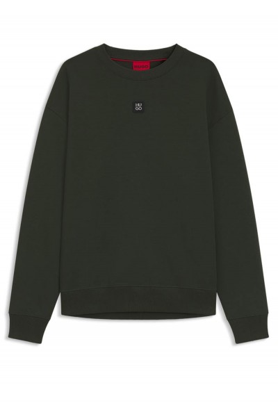 Cotton-blend sweatshirt with stacked-logo badge
