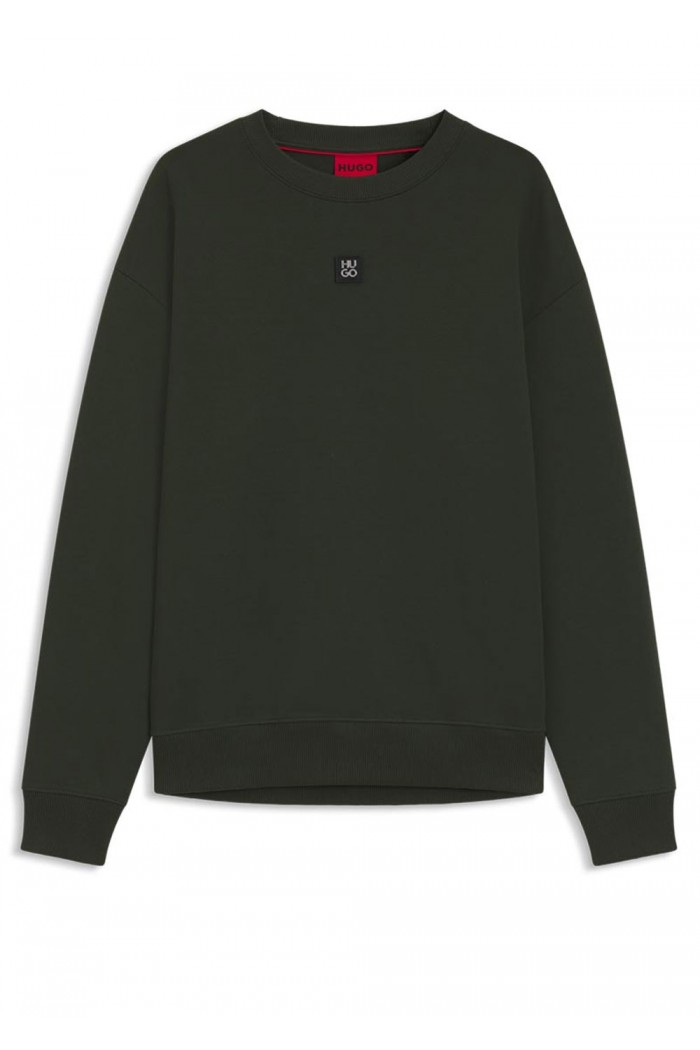 Cotton-blend sweatshirt with stacked-logo badge