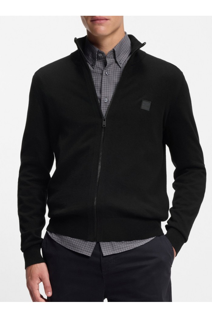 Knitted jacket in cotton and cashmere