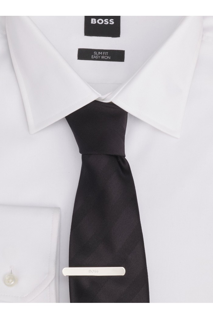 Tie clip with engraved logo