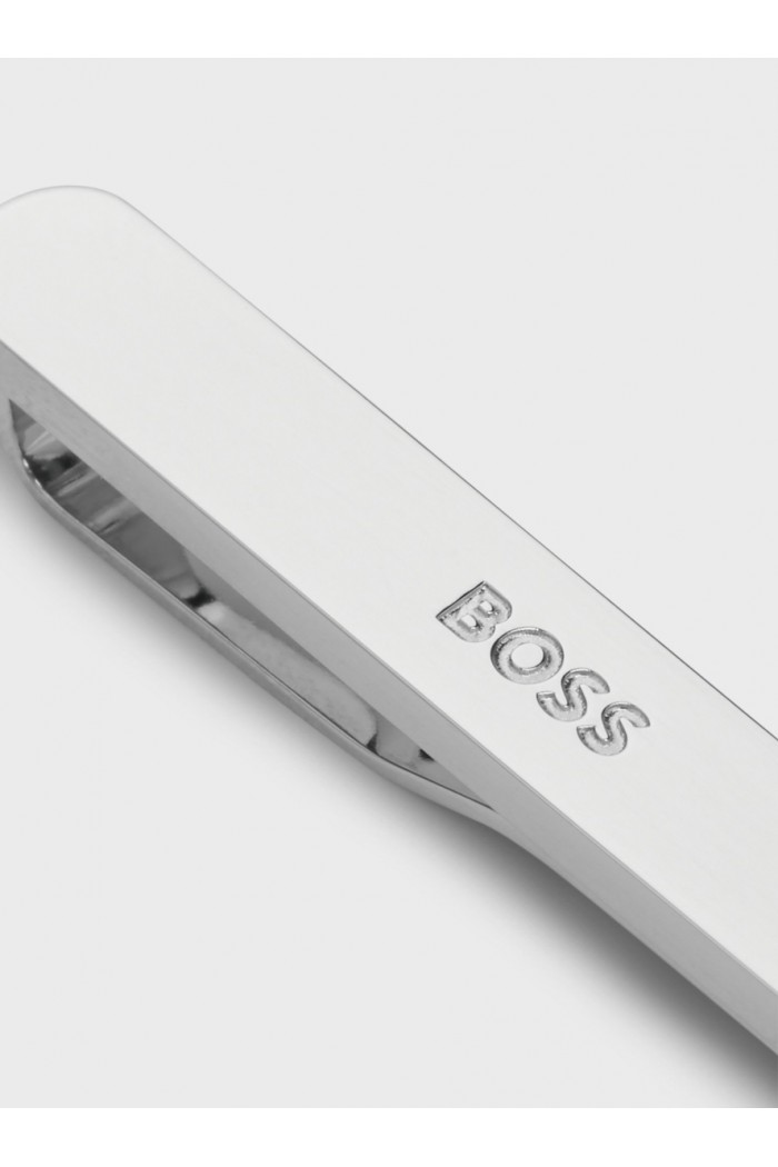 Tie clip with engraved logo