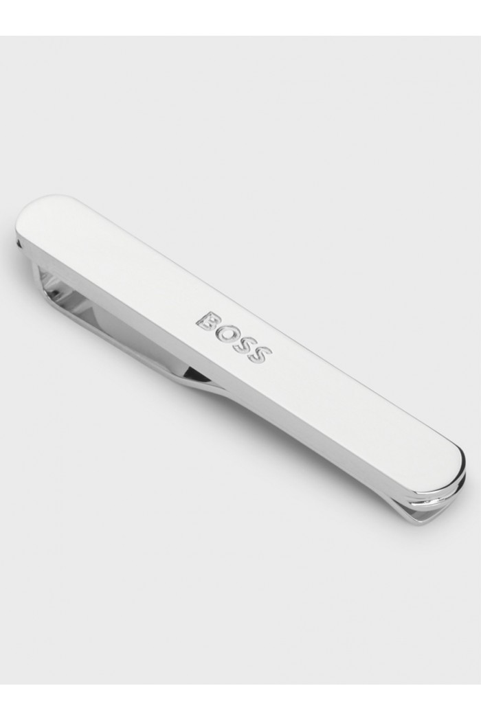 Tie clip with engraved logo