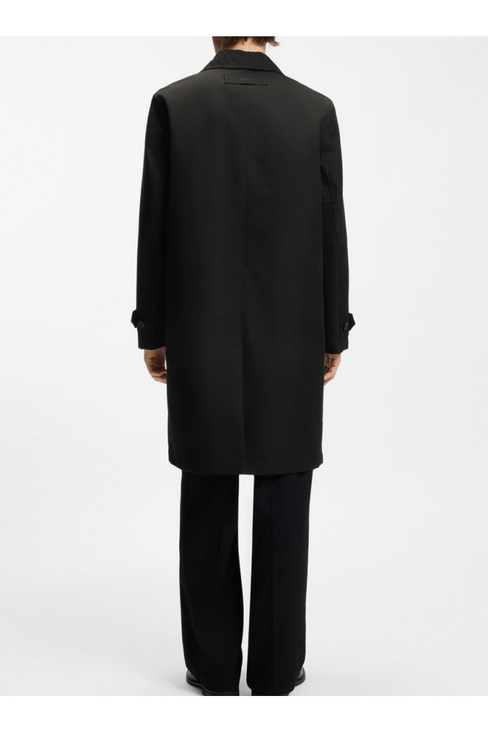 Water-repellent coat in cotton-blend twill