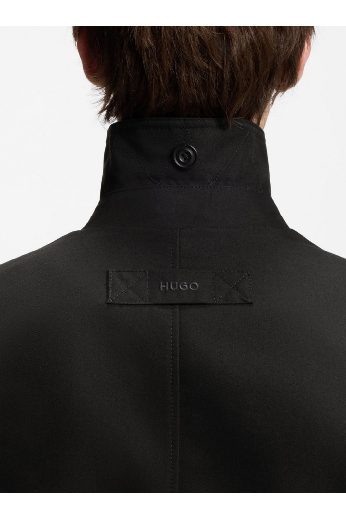 Water-repellent coat in cotton-blend twill