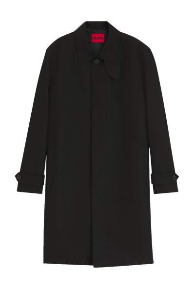 Water-repellent coat in cotton-blend twill