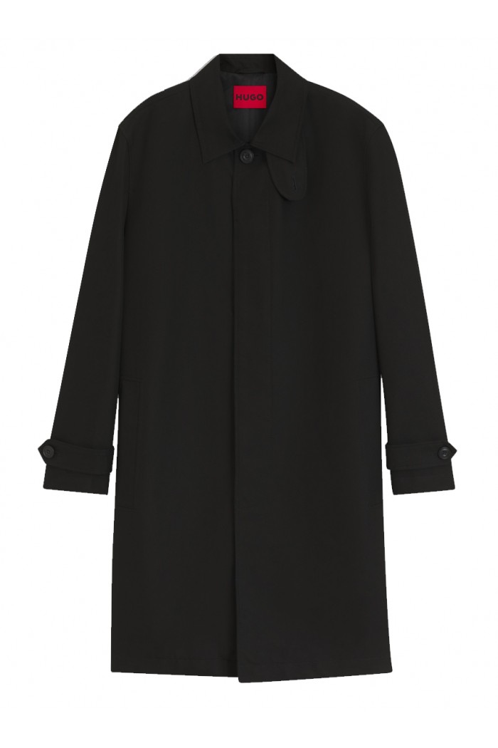 Water-repellent coat in cotton-blend twill