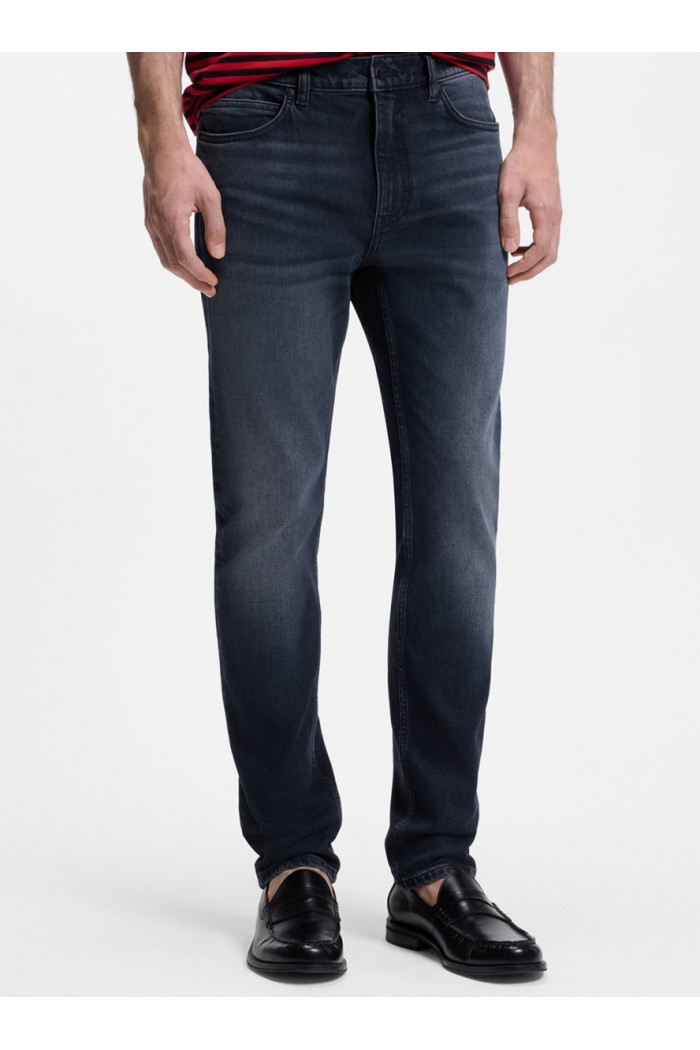 Slim-fit jeans in dark blue stretch denim