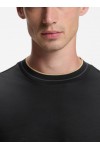 Long-sleeved T-shirt in mercerized cotton with contrast trim