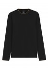 Long-sleeved T-shirt in mercerized cotton with contrast trim