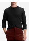 Long-sleeved T-shirt in mercerized cotton with contrast trim