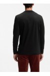 Long-sleeved T-shirt in mercerized cotton with contrast trim