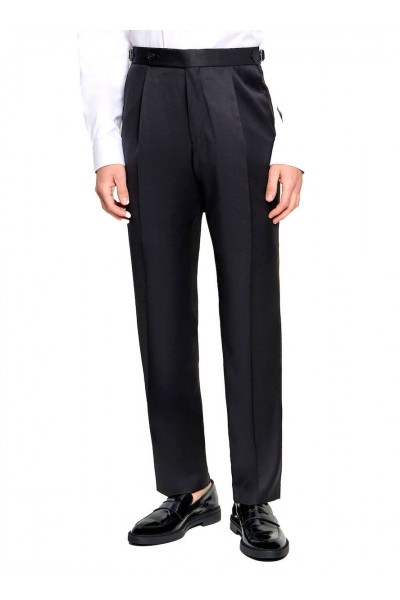Tapered-fit trousers in virgin-wool serge