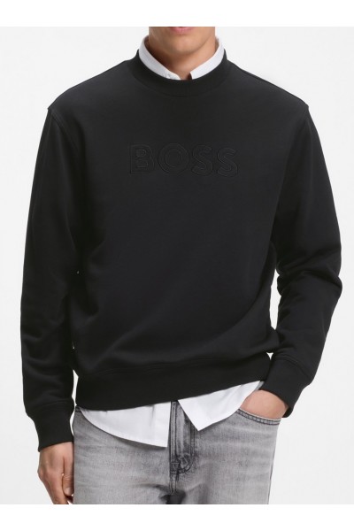 Relaxed-fit sweatshirt in cotton terry with embroidered logo