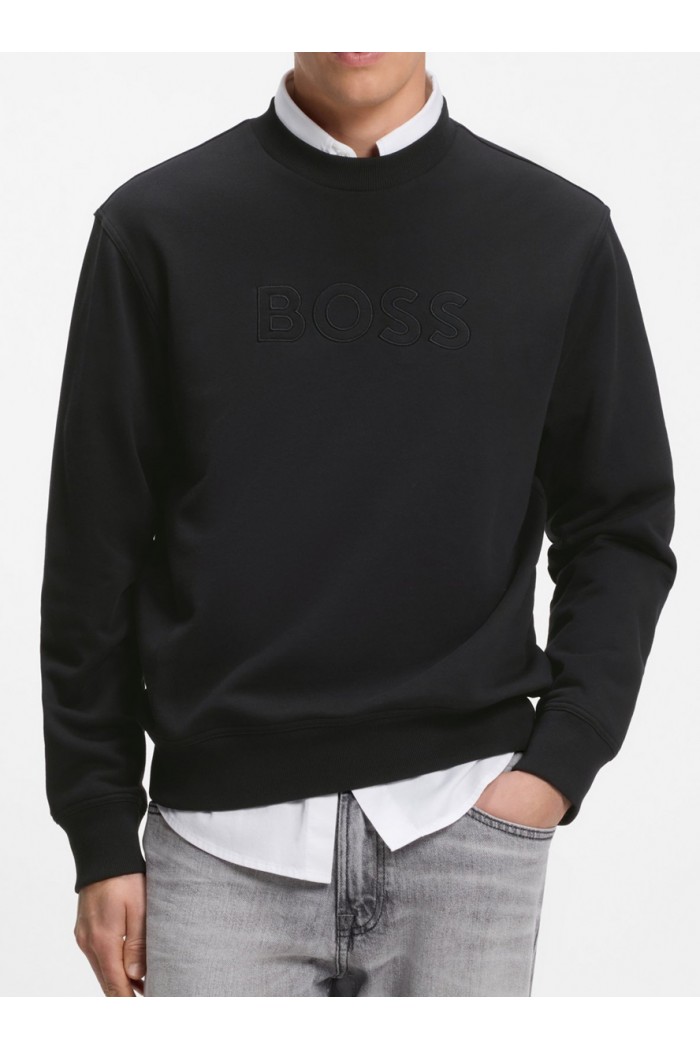 Relaxed-fit sweatshirt in cotton terry with embroidered logo