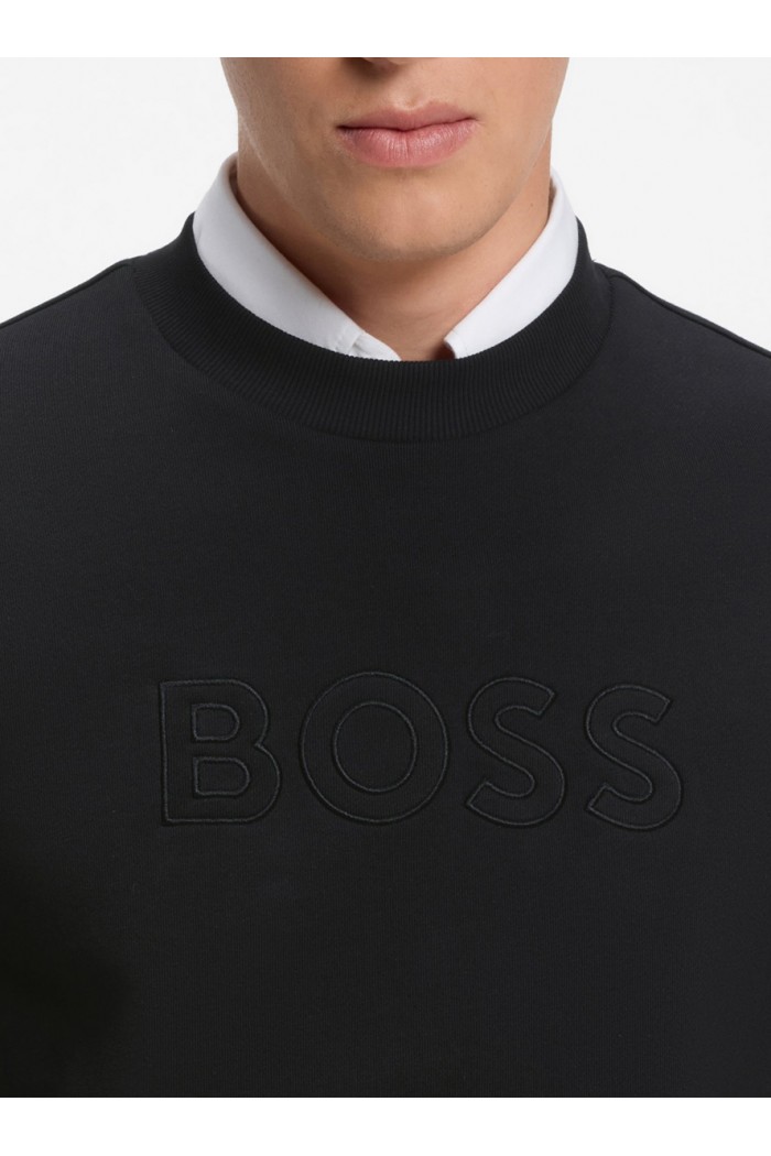 Relaxed-fit sweatshirt in cotton terry with embroidered logo