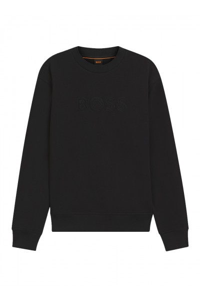 Relaxed-fit sweatshirt in cotton terry with embroidered logo