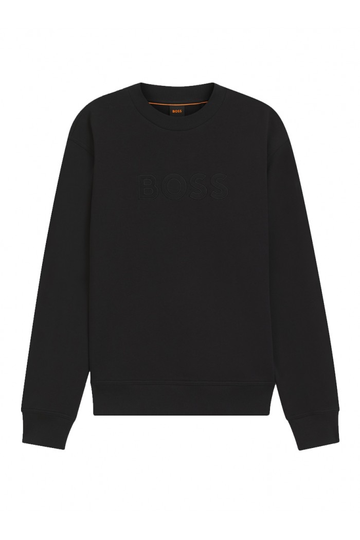 Relaxed-fit sweatshirt in cotton terry with embroidered logo