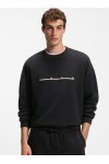 Cotton sweatshirt with spaced-out logo print