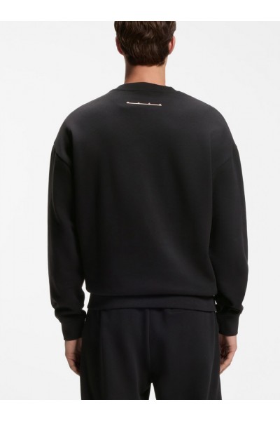 Cotton sweatshirt with spaced-out logo print