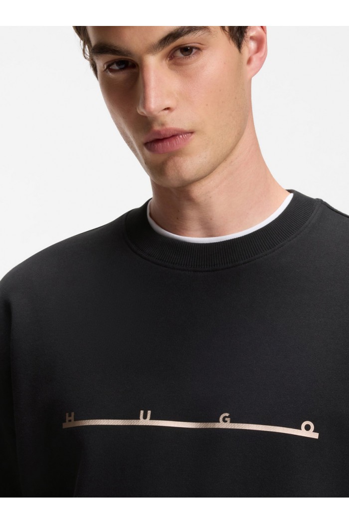 Cotton sweatshirt with spaced-out logo print