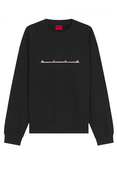 Cotton sweatshirt with spaced-out logo print