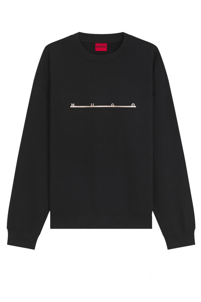 Cotton sweatshirt with spaced-out logo print