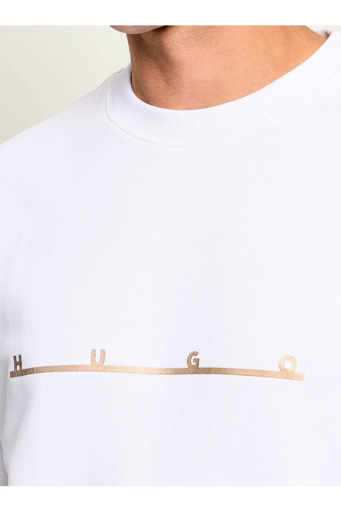 Cotton sweatshirt with spaced-out logo print