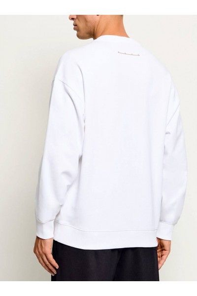 Cotton sweatshirt with spaced-out logo print