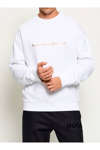 Cotton sweatshirt with spaced-out logo print