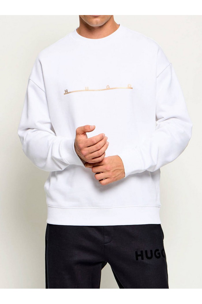 Cotton sweatshirt with spaced-out logo print