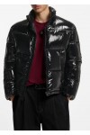 Glossy water-repellent puffer jacket with tonal logo